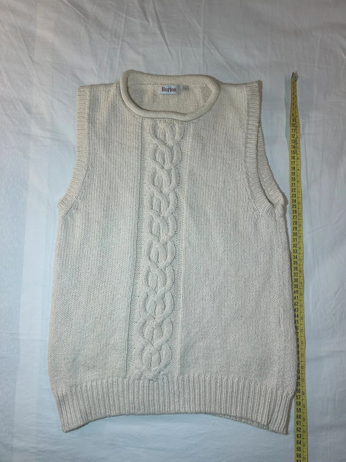 Gilet beige crème torsadé burton